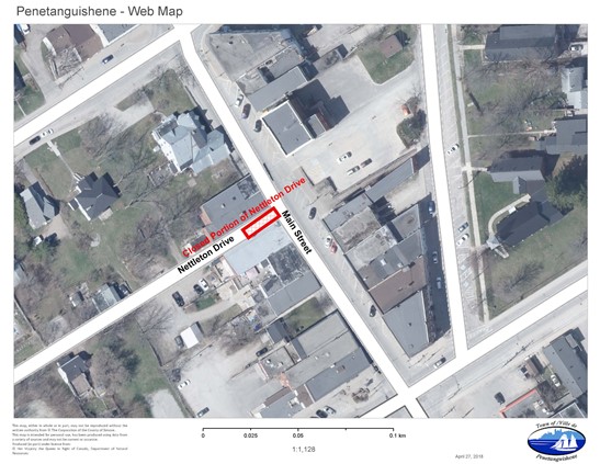 Map of  closed portion of Nettleton Drive