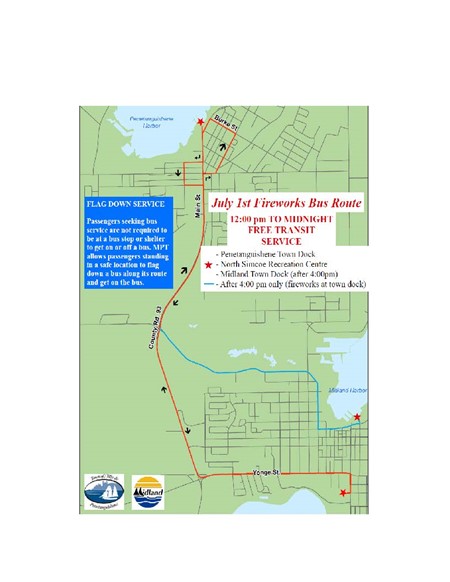 July 1st Fireworks Bus Route